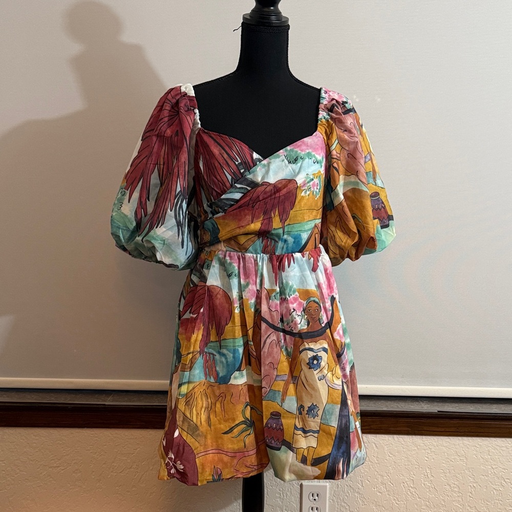 Artistic Multicolor Midi Dress